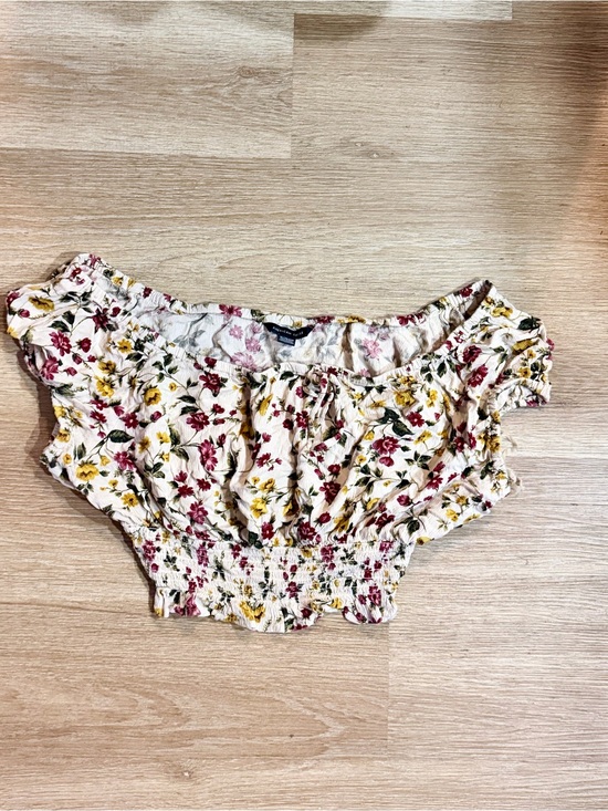 American Eagle Outfitters Tops - American Eagle Floral Off Shoulder Smocked Crop Top XL